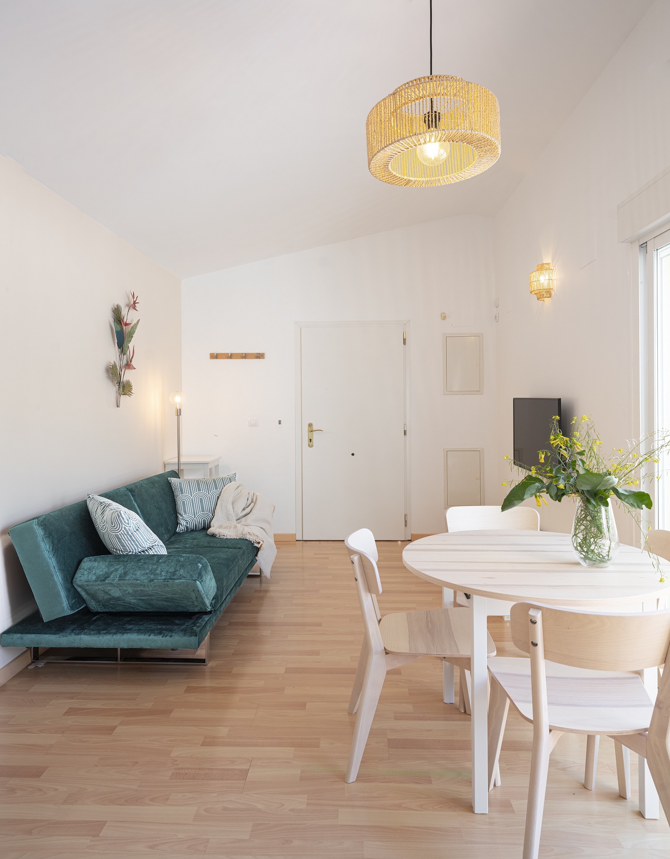 Warm interior and terrace light